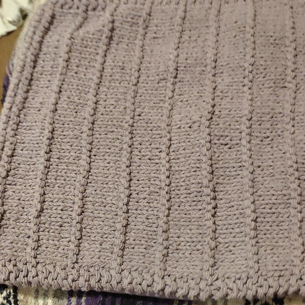 Lavender Knit Accent Pillow Cover